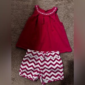 Janie and Jack Top and Chevron Shorts Set (the color is coral) see next pic